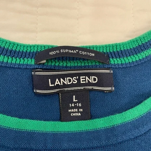 Lands End size Large Blue Sweater with Dog Design - Picture 7 of 9